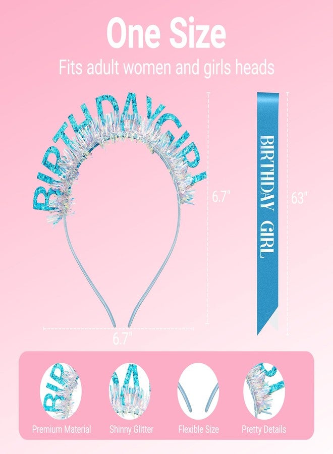 Papoopy Birthday Headband with Sash for Women, Birthday Crwon Tiara for Decorations - Image 2